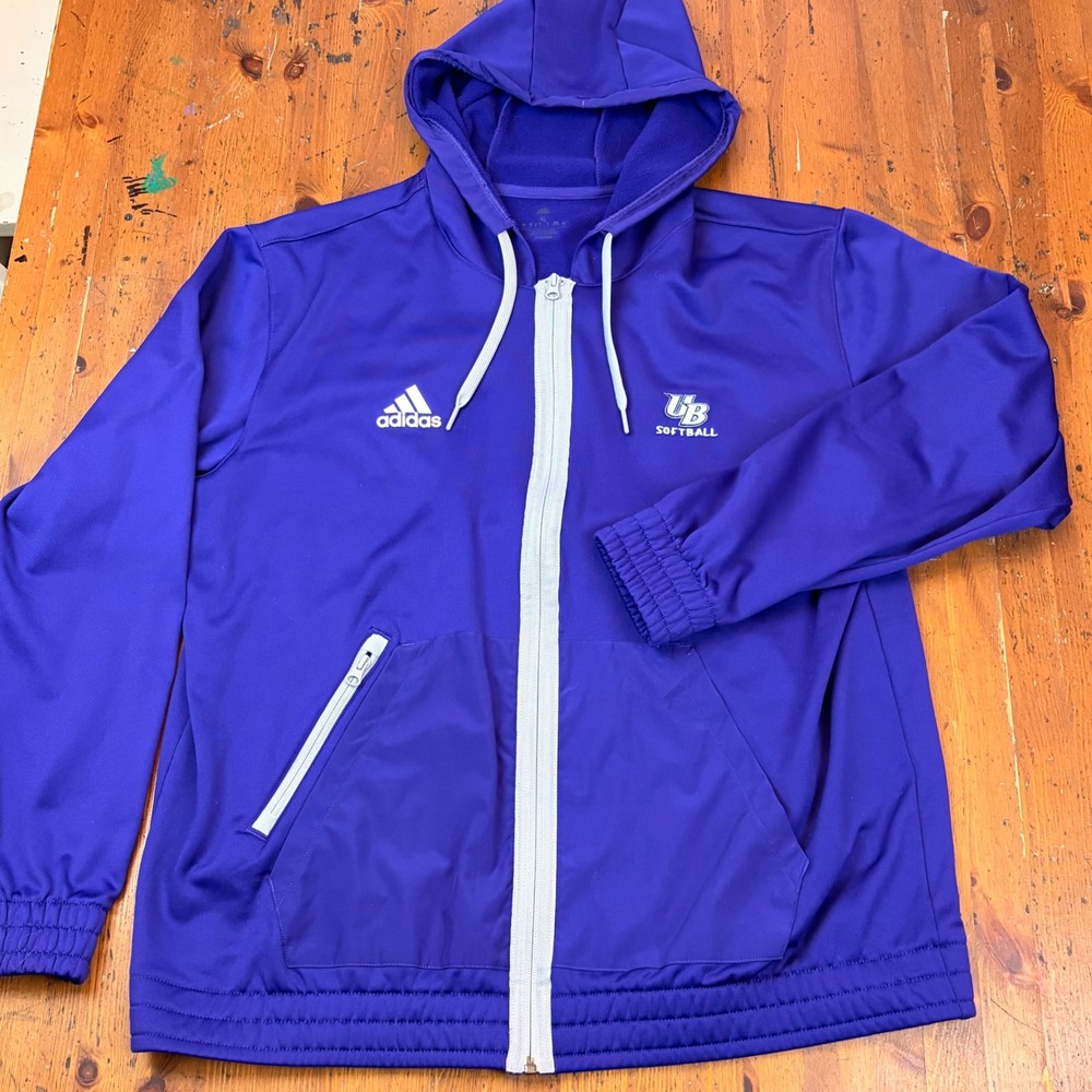 Adidas Aeroready UB Softball Purple Full Zip Hoodie Womens XL University Buffalo